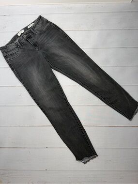 Jessica Simpson Kiss Me Ankle Skinny Jeans Black Wash Raw Hem Size 29